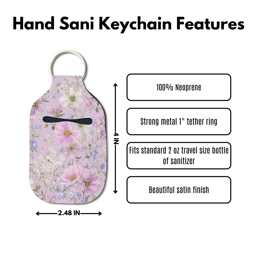 Lilac Whisper Hand Sanitizer Keychain