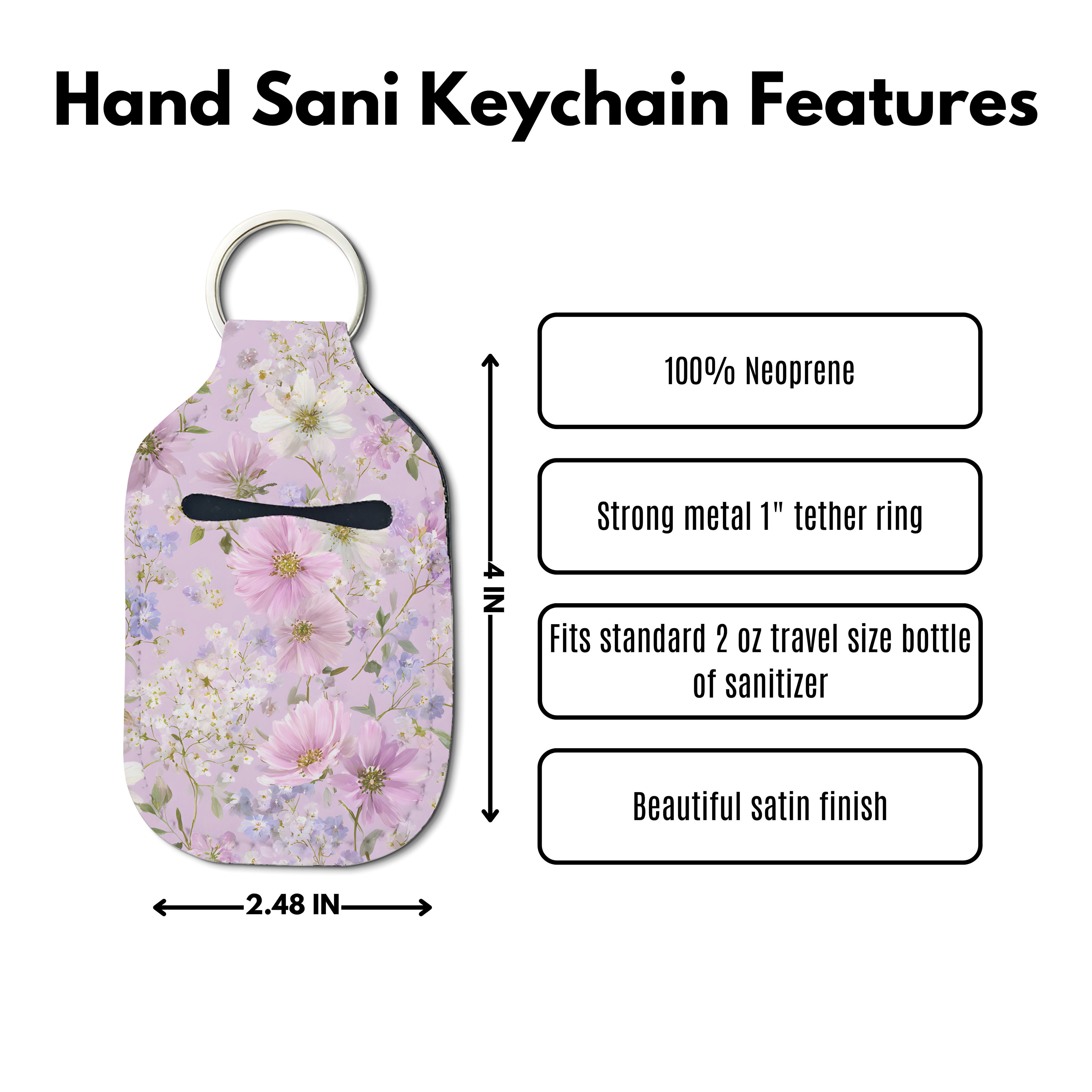 Lilac Whisper Hand Sanitizer Keychain