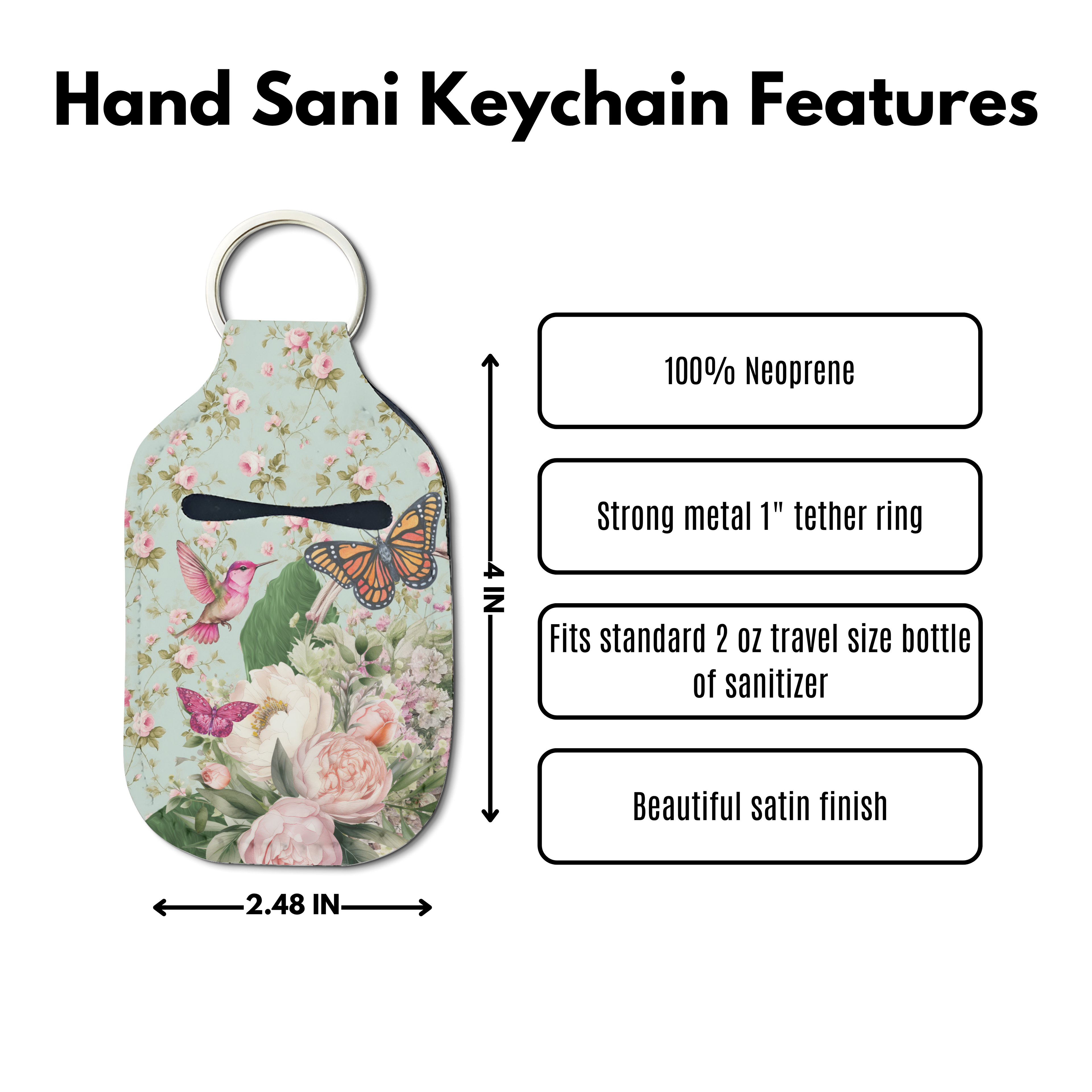 Botanic Bliss Hand Sanitizer Keychain