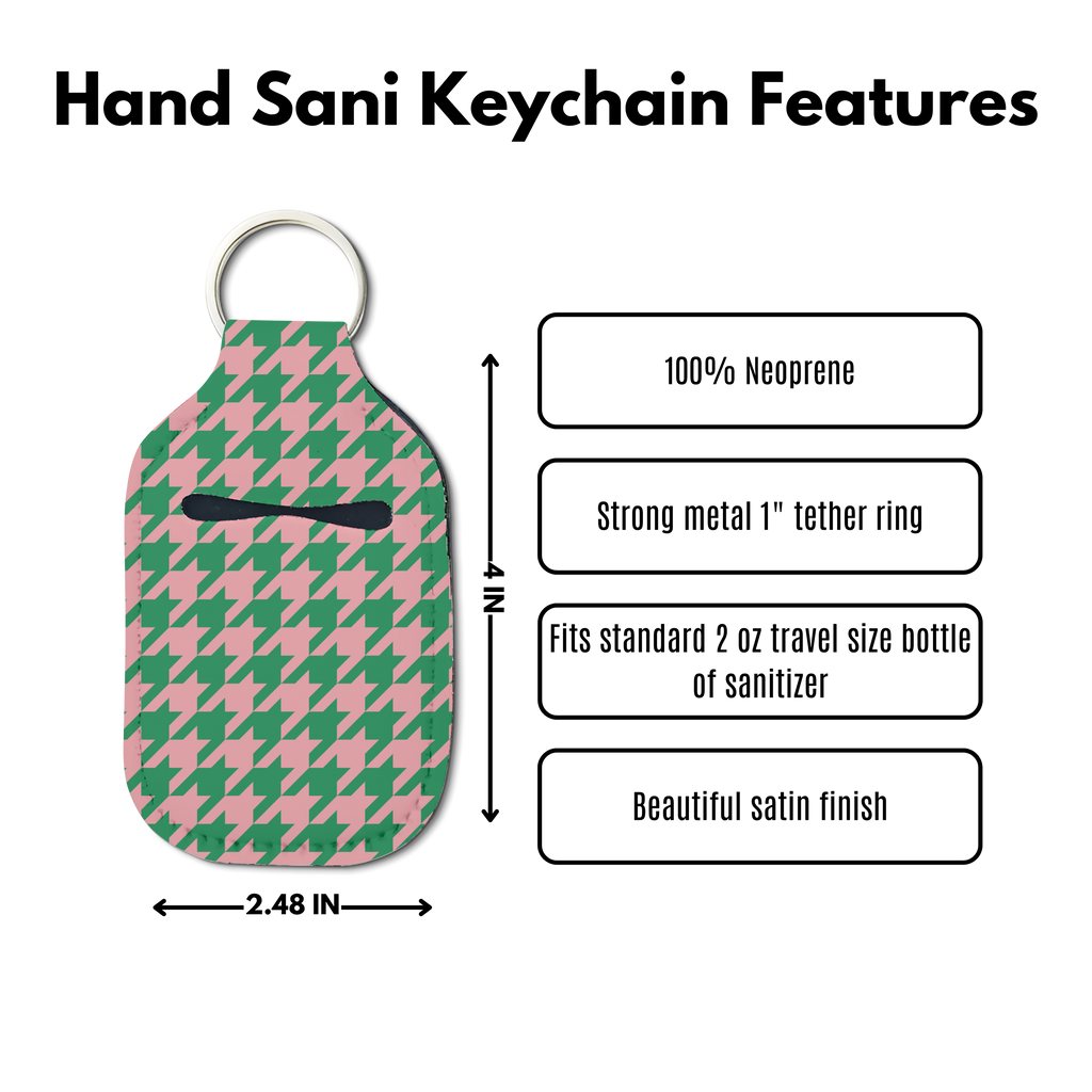 Houndstooth Hand Sanitizer Keychain