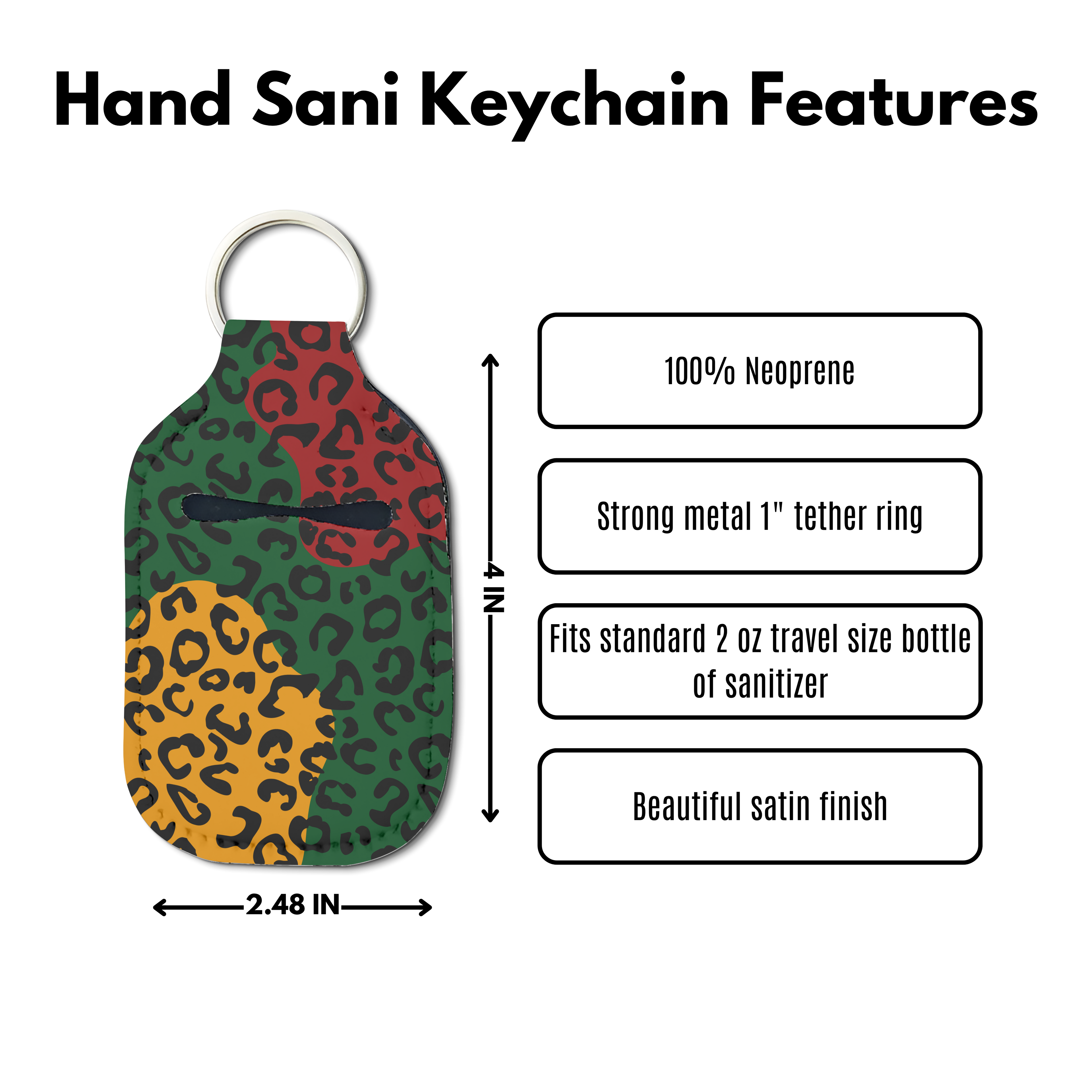 Leopard Reign Sanitizer Keychain