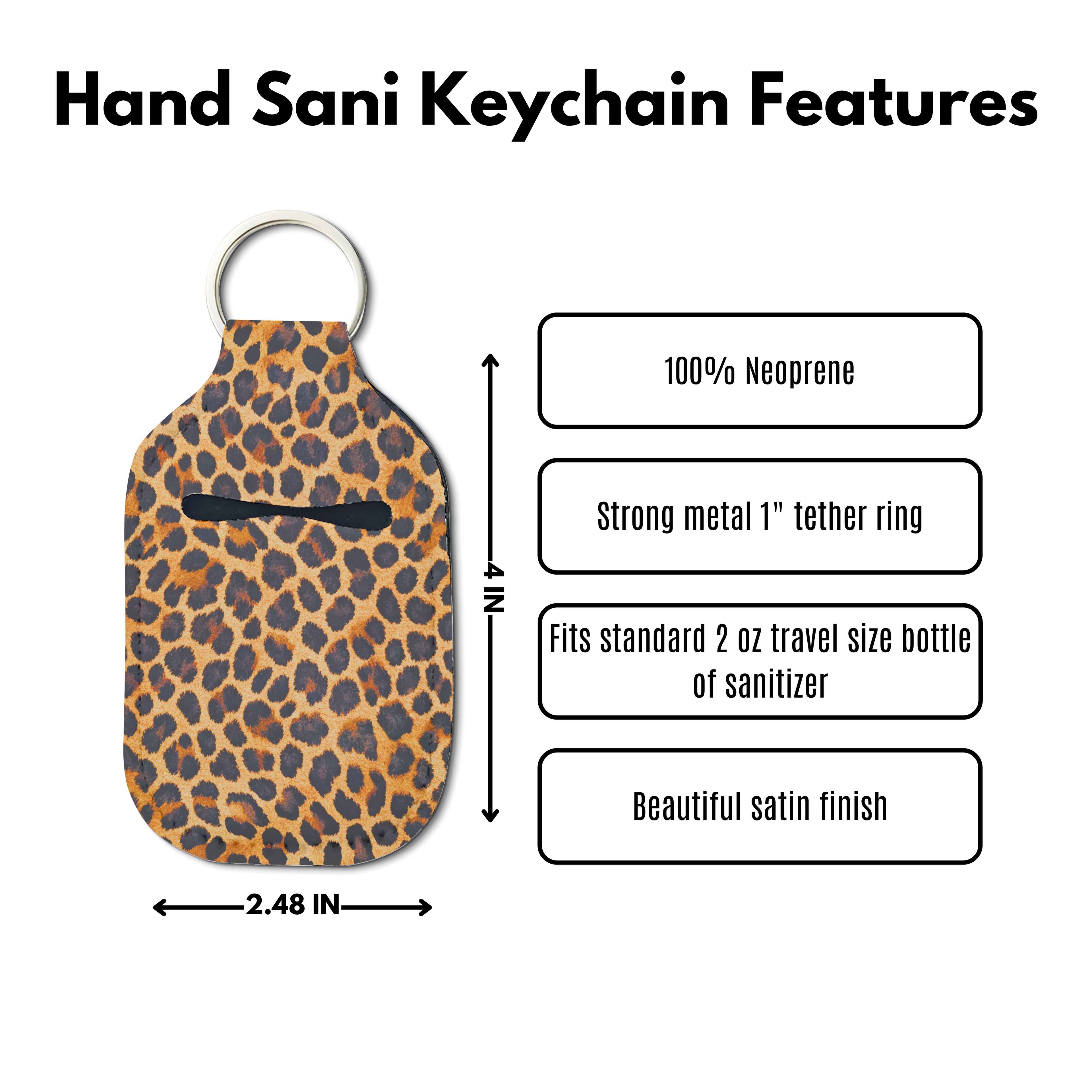 Lux Leopard Sanitizer Keychain
