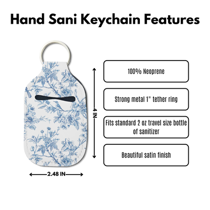 Porcelain Bloom Hand Sanitizer Keychain