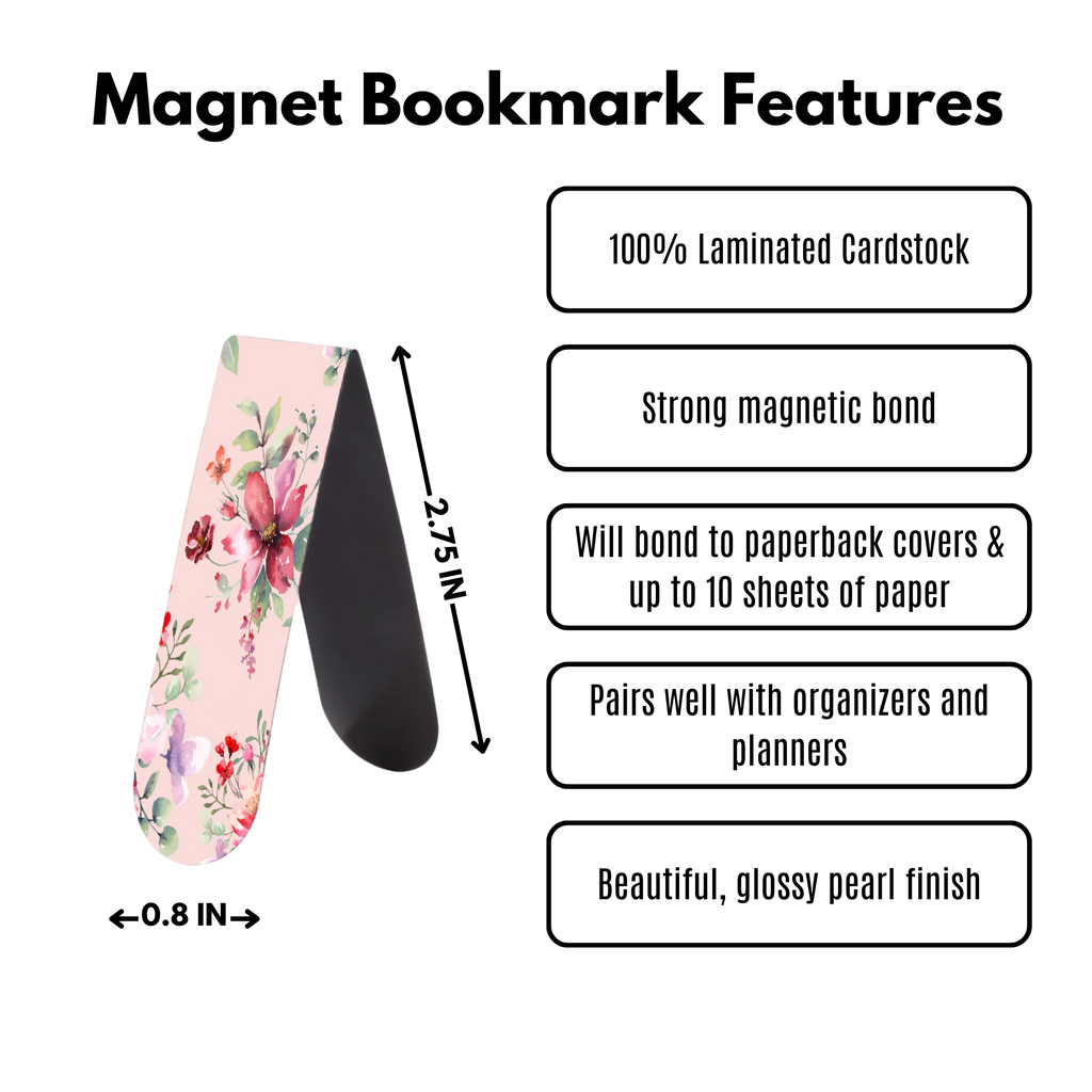 Dainty Floral Magnetic Bookmark 3-PK