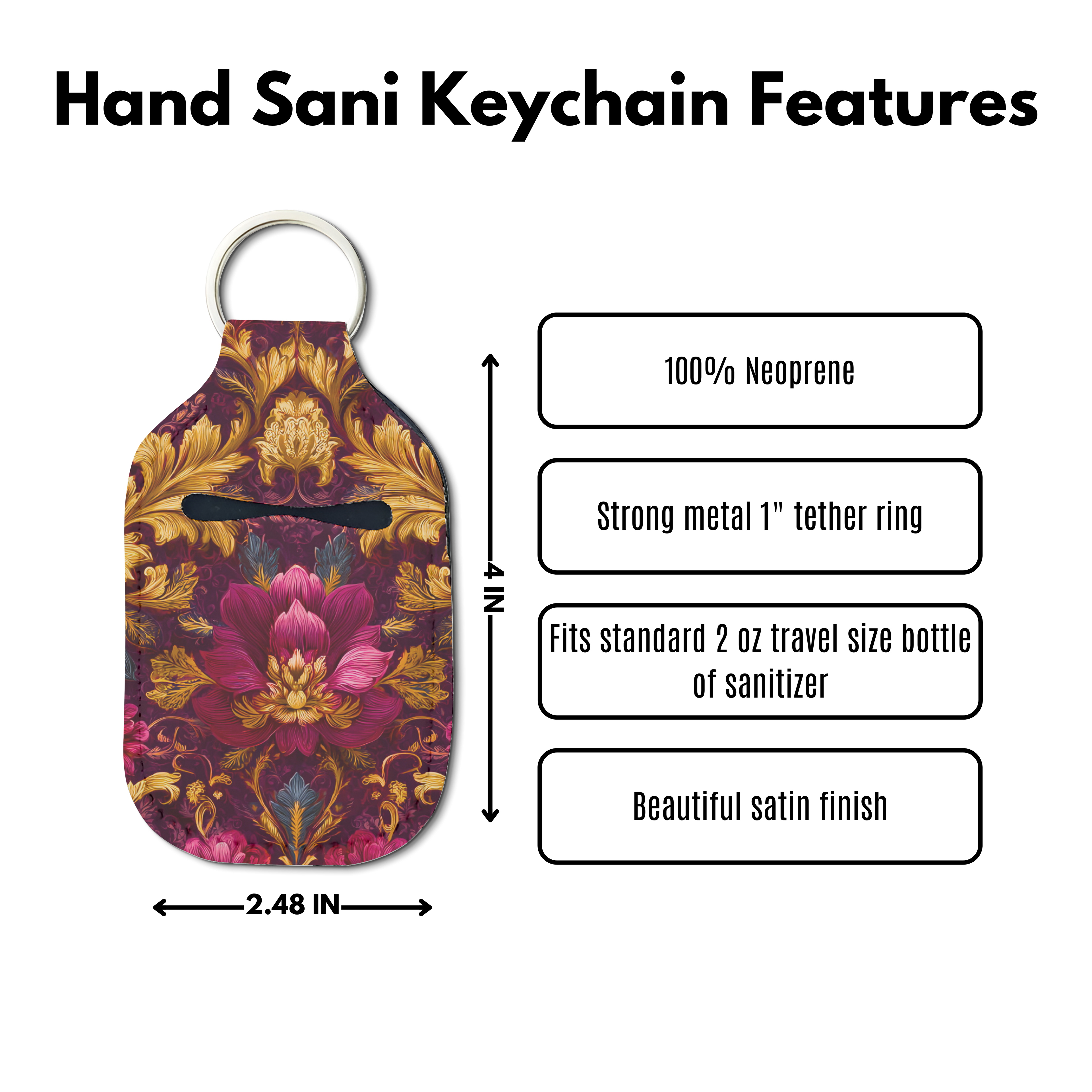 Gilded Dreams Hand Sanitizer Keychain