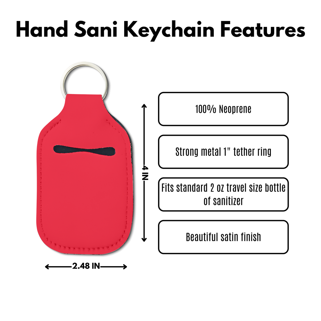 Solid Color Hand Sanitizer Keychain