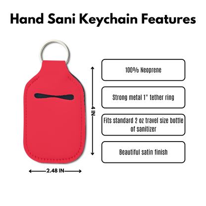 Solid Color Hand Sanitizer Keychain