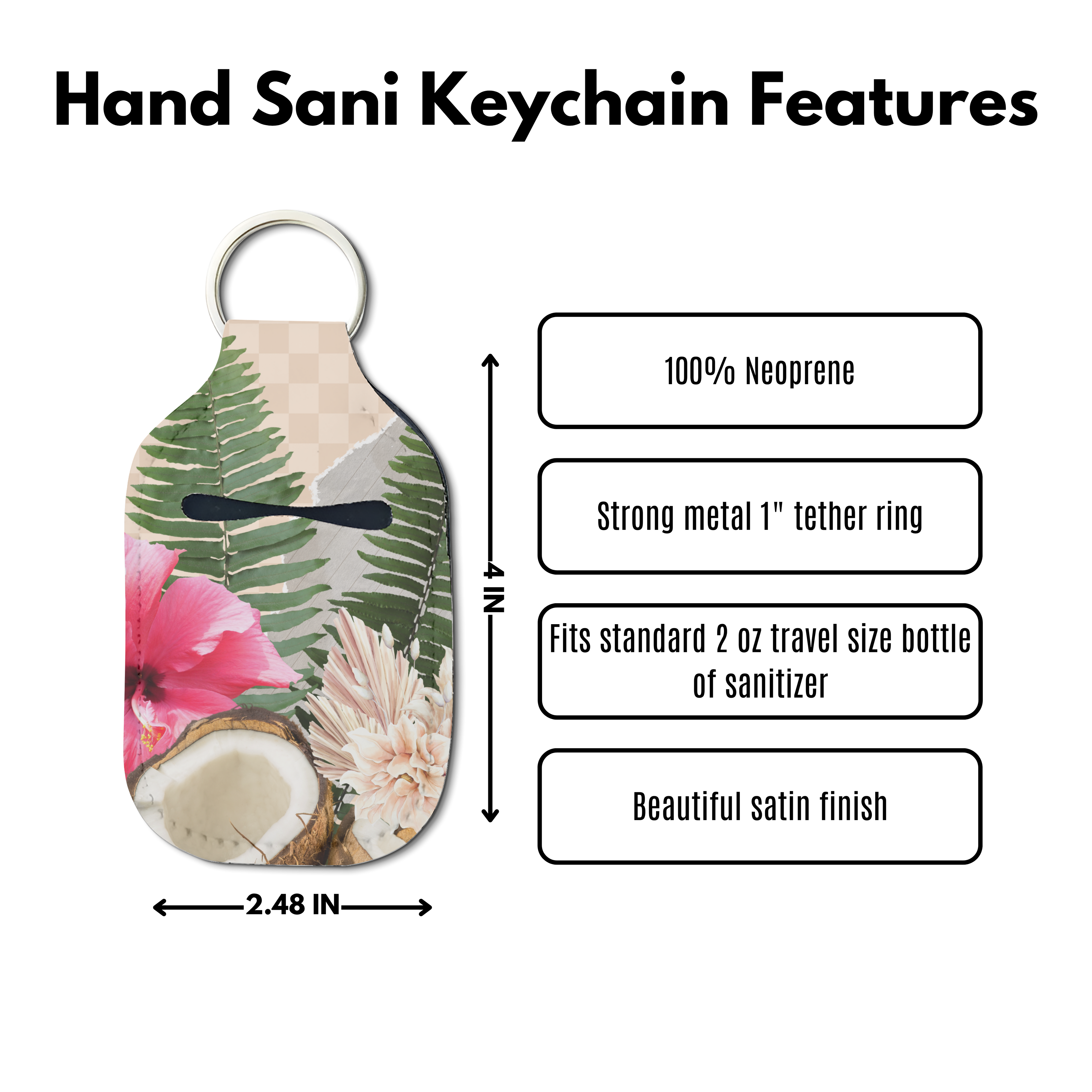 Wild Lush Hand Sanitizer Keychain