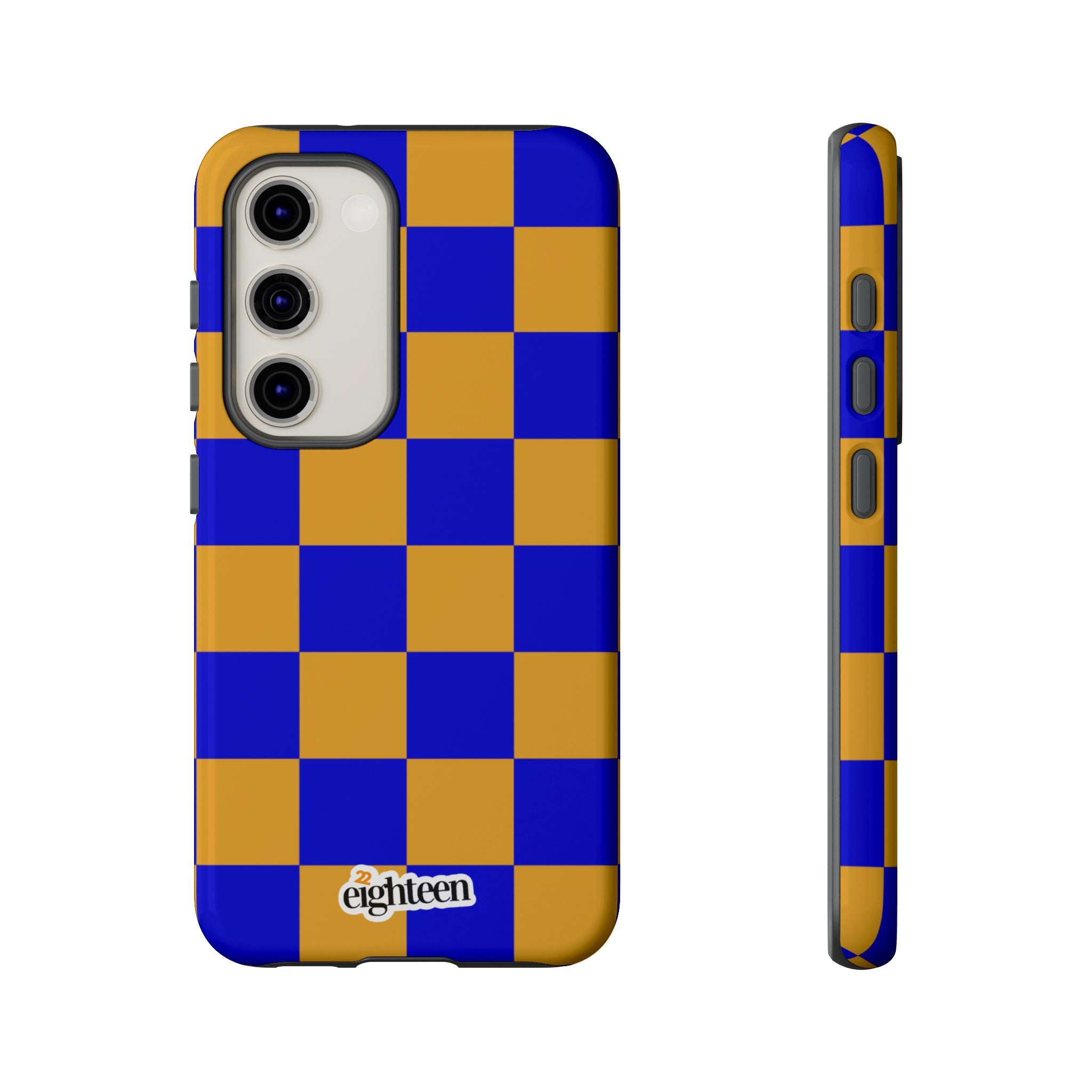 Royal Blue & Gold Check, Please! Tough Phone Case