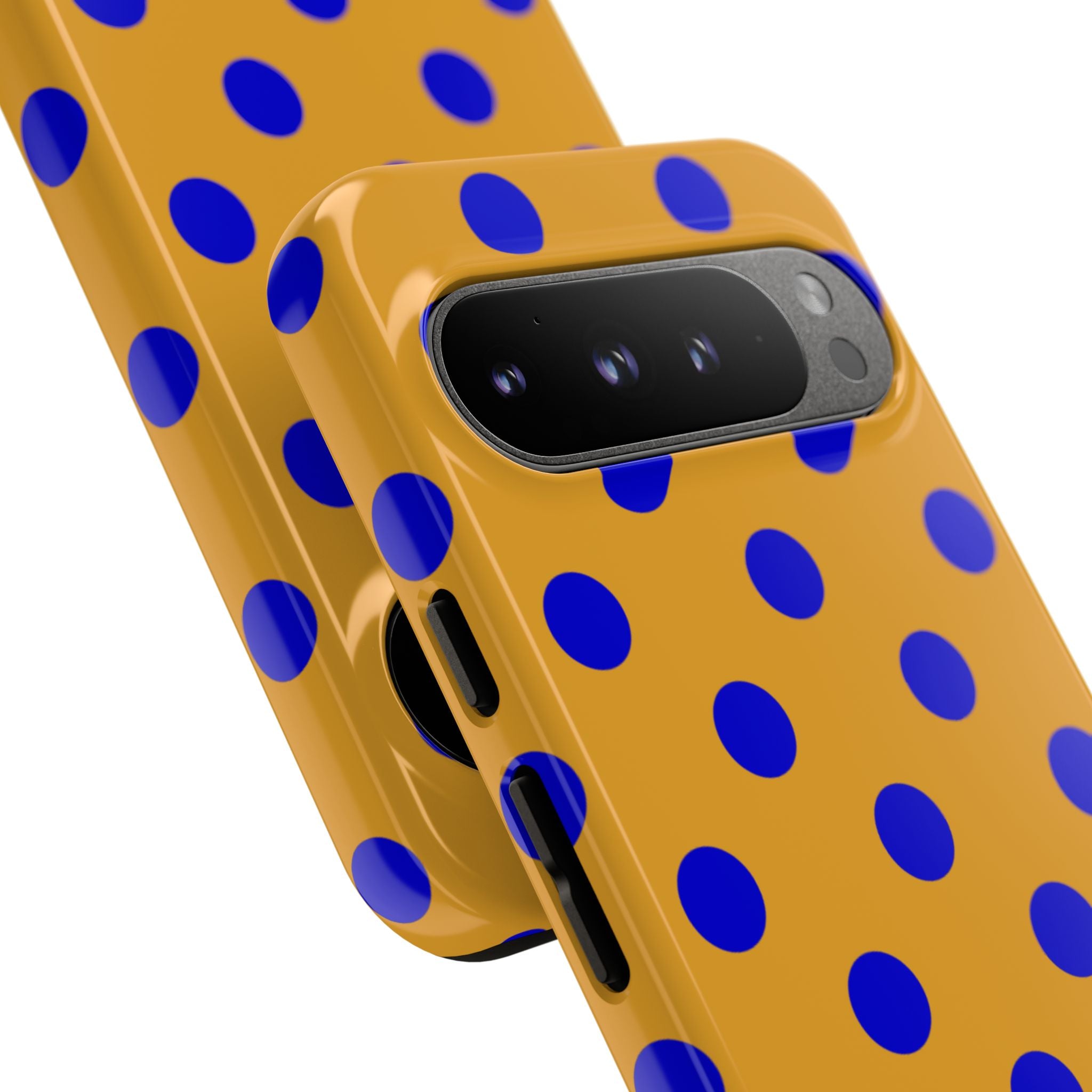 Royal Blue & Gold Polka Dot Tough Phone Case