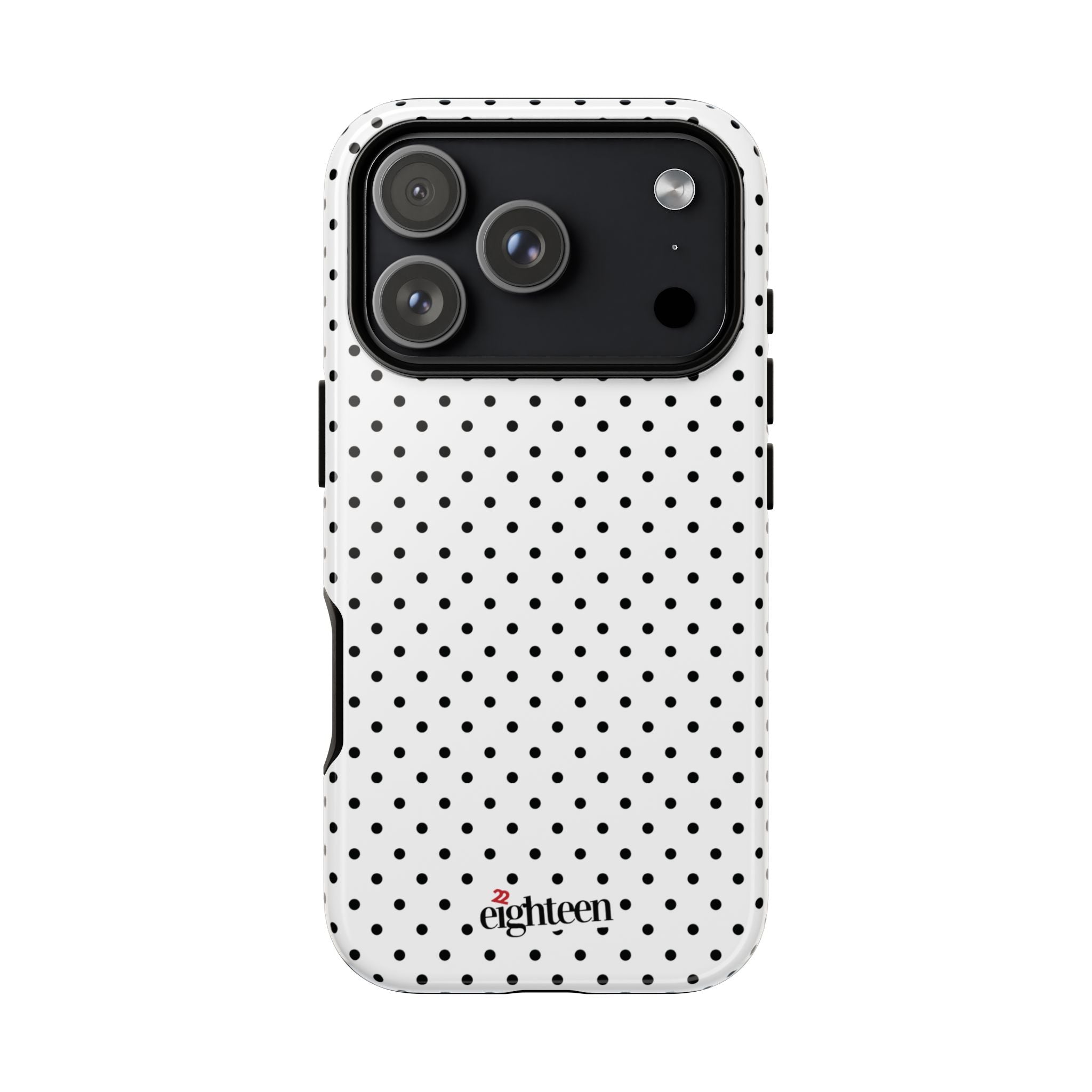 White Dotty Tough Phone Case