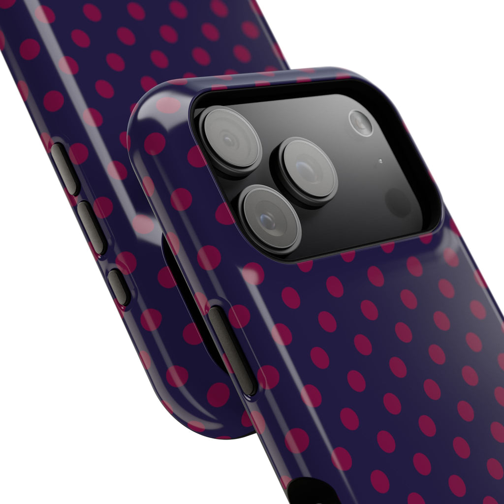 Night Blue & Burgundy Dot Theory MagSafe Phone Case