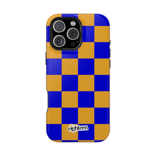 Royal Blue & Gold Sorority Checkered MagSafe Tough Case