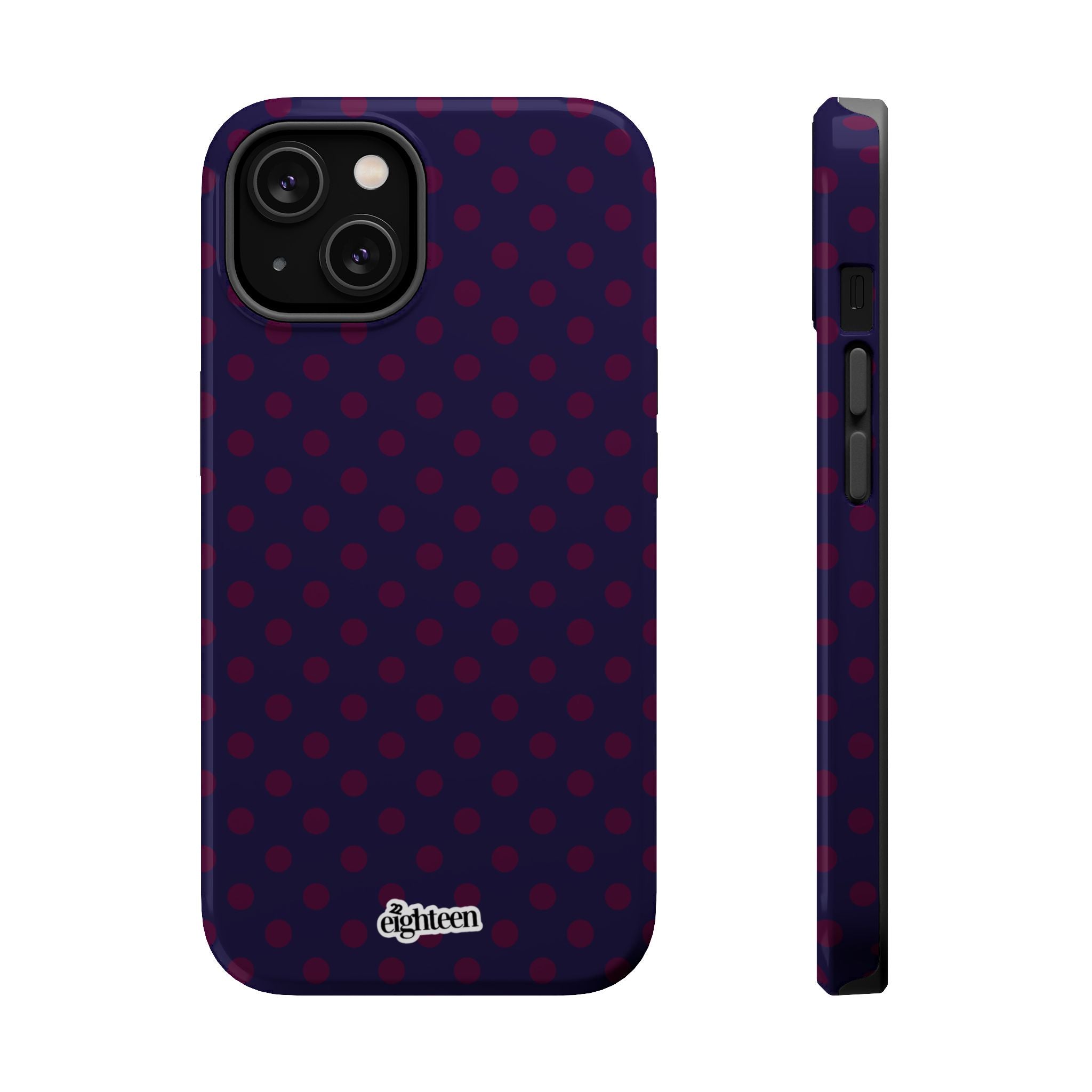 Night Blue & Burgundy Dot Theory MagSafe Phone Case