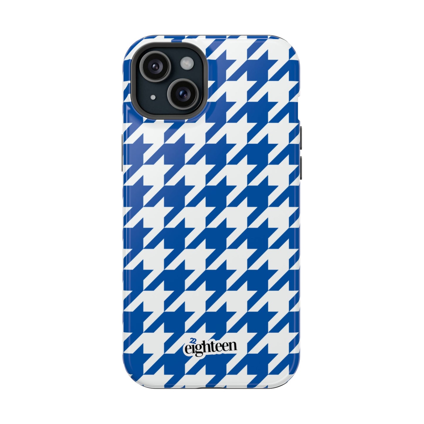 Royal Blue & White Sorority Houndstooth MagSafe Tough Case