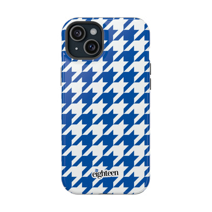 Royal Blue & White Sorority Houndstooth MagSafe Tough Case