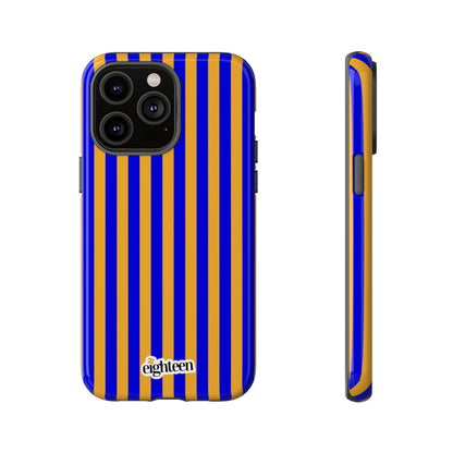 Royal Blue & Gold Stripe Tough Phone Case