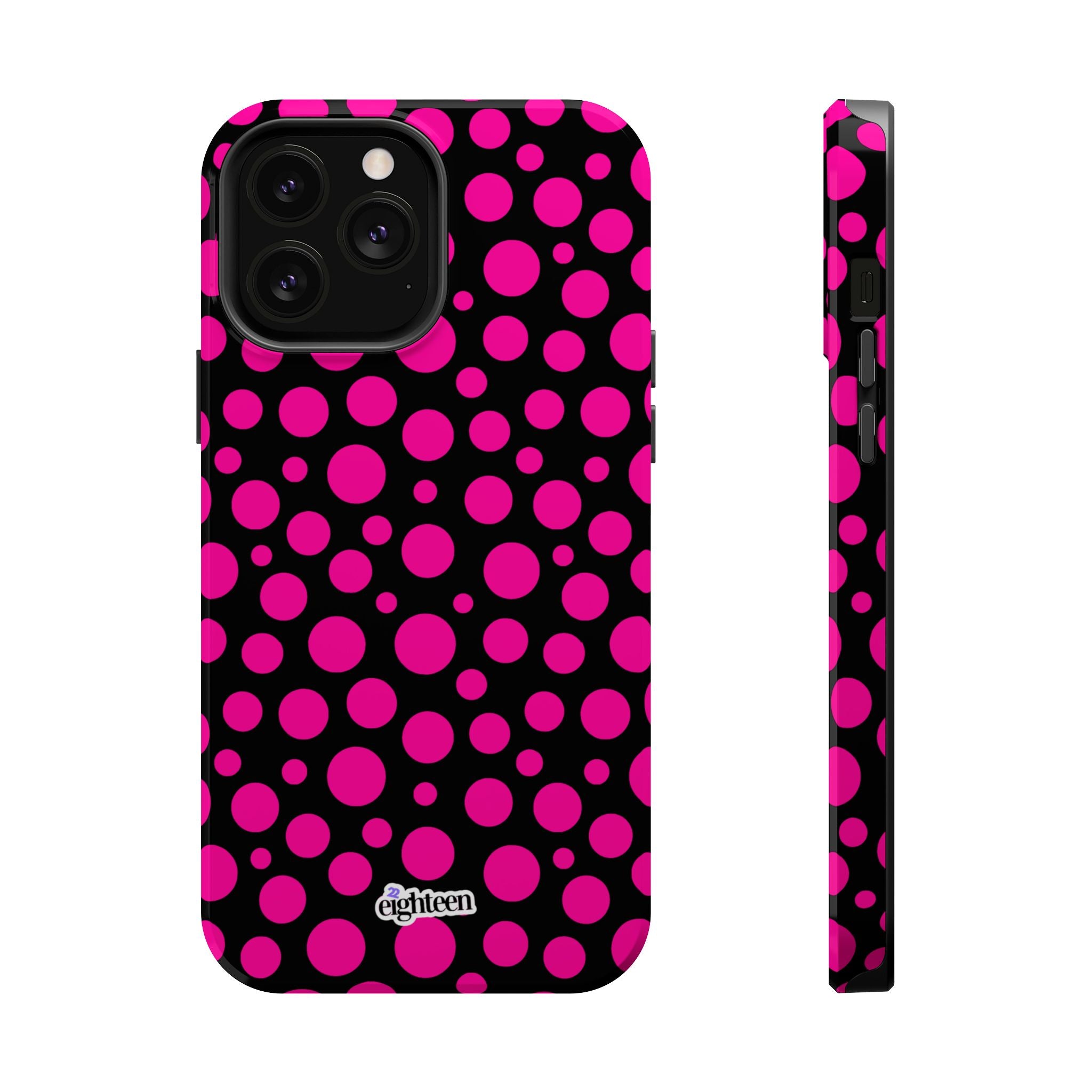 Black + Pink Poppy MagSafe Tough Case