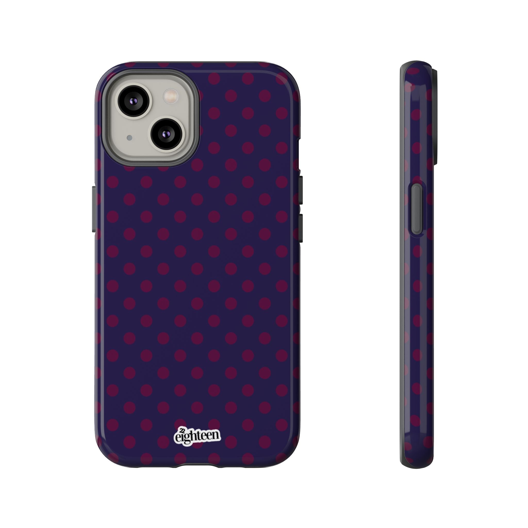 Night Blue & Burgundy Dot Theory Phone Case
