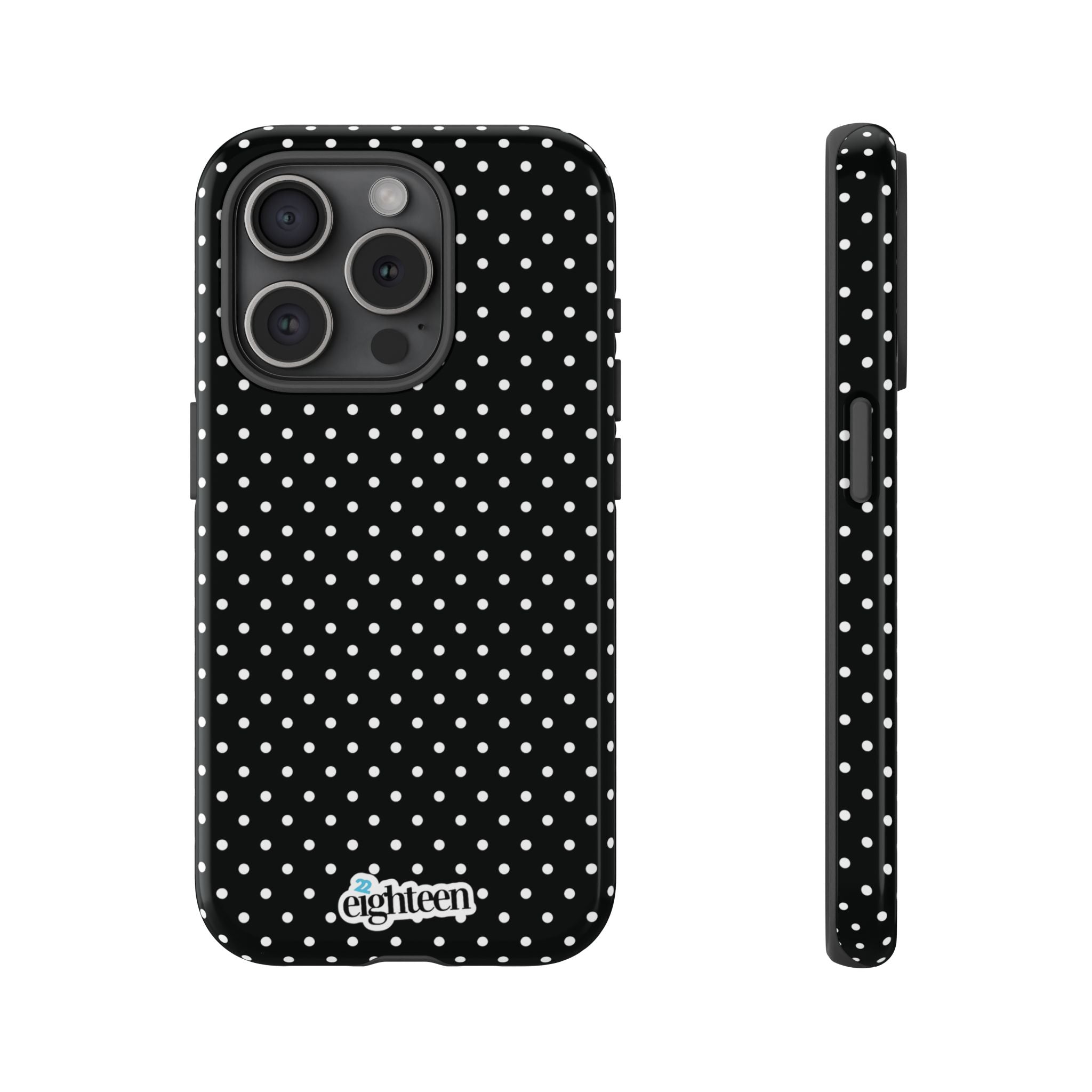 Black Dotty Tough Phone Case