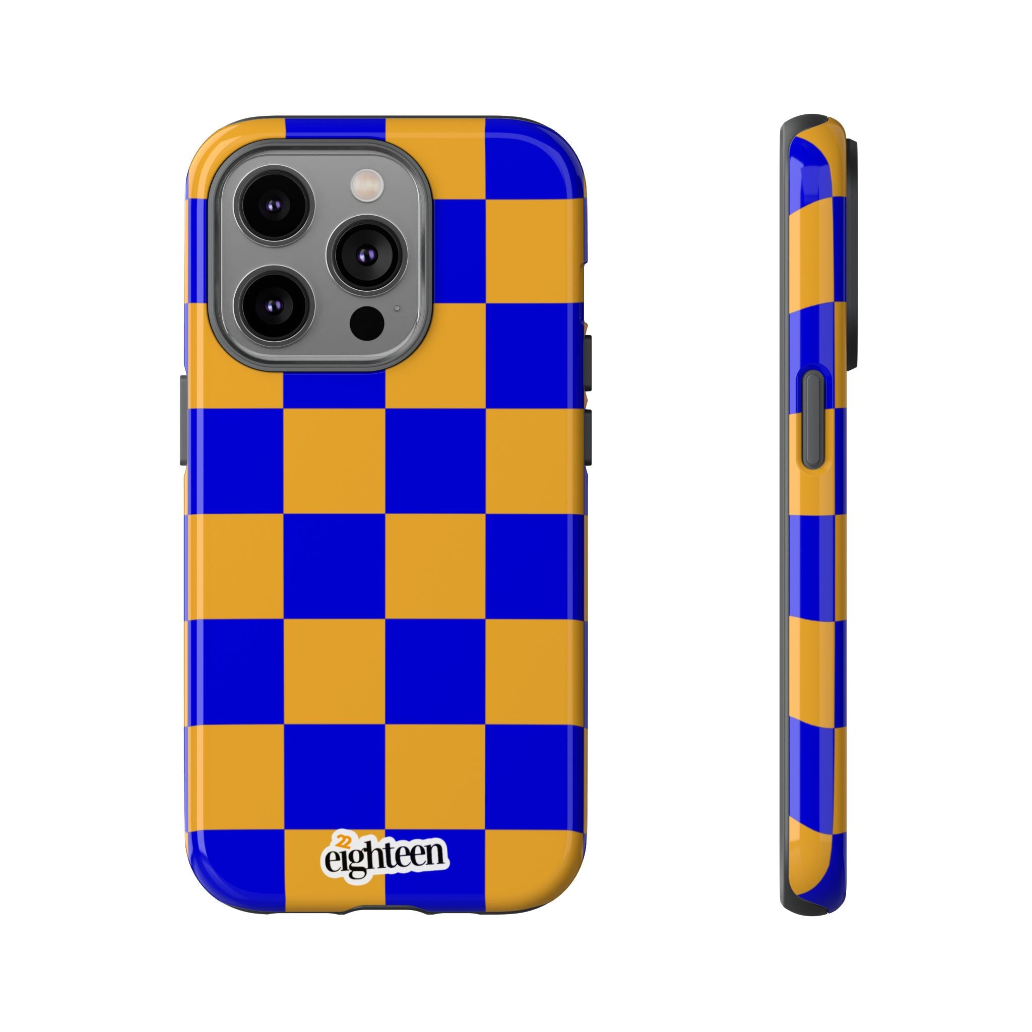 Royal Blue & Gold Check, Please! Tough Phone Case