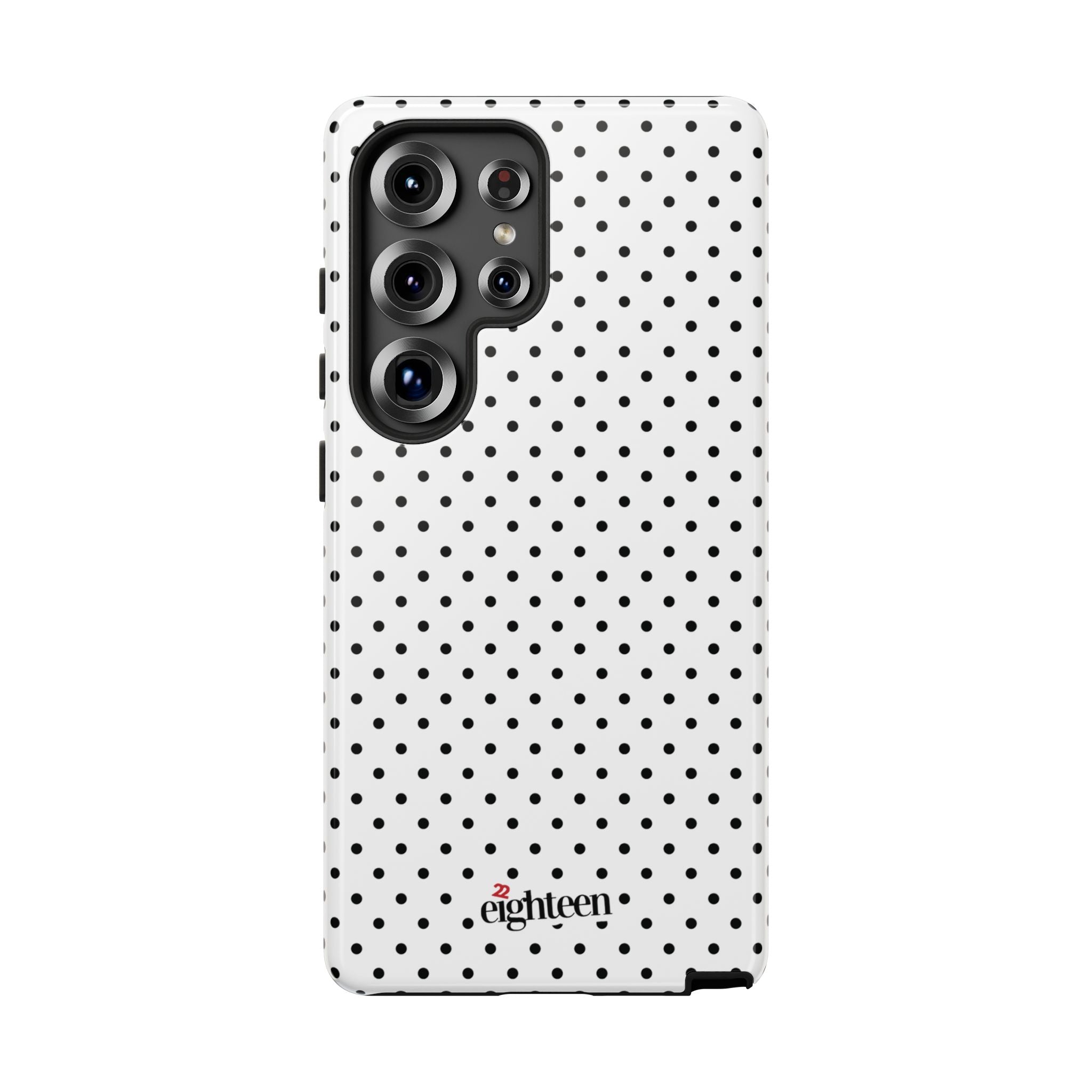 White Dotty Tough Phone Case