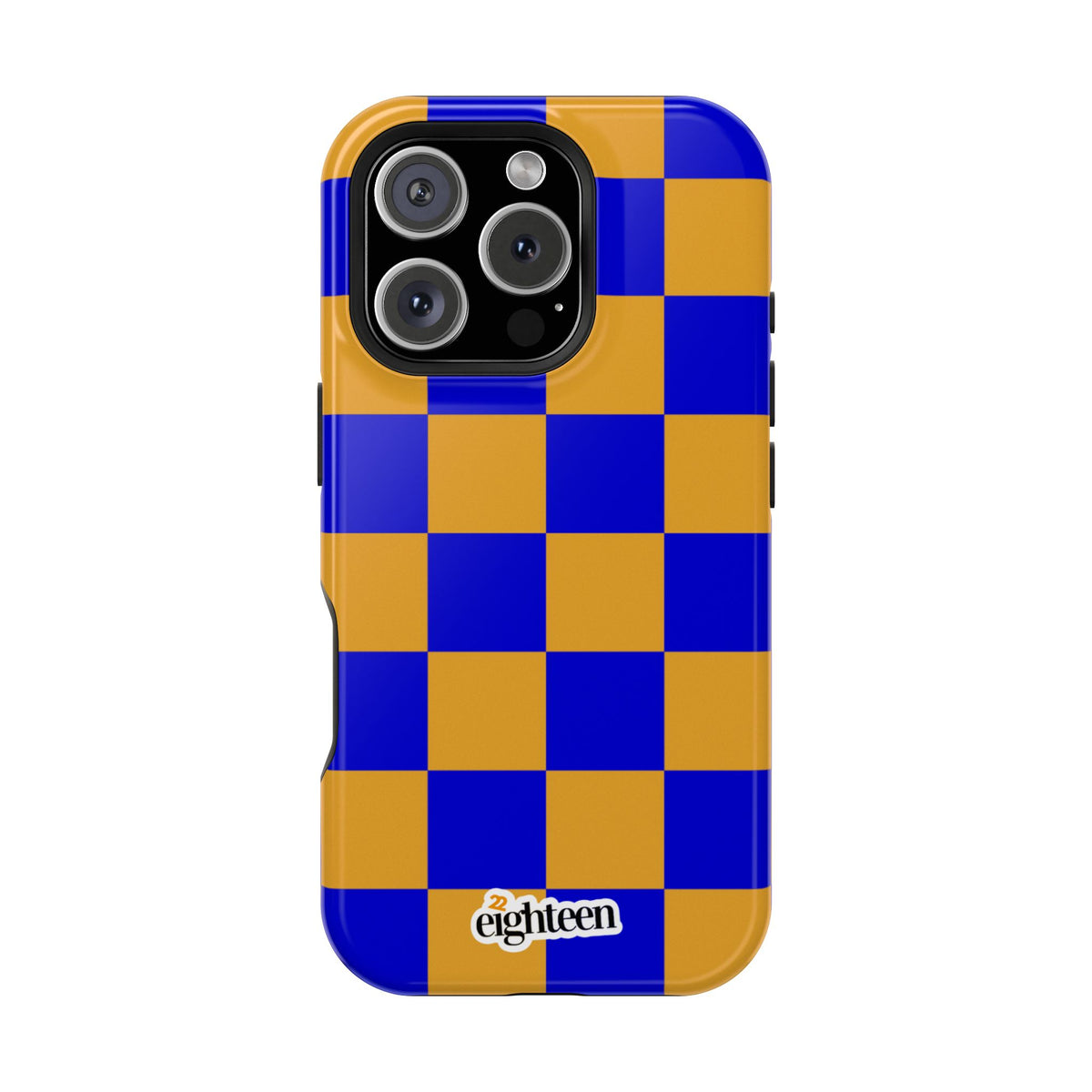 Royal Blue & Gold Check, Please! MagSafe Phone Case