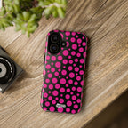Black + Pink Poppy Tough Phone Case