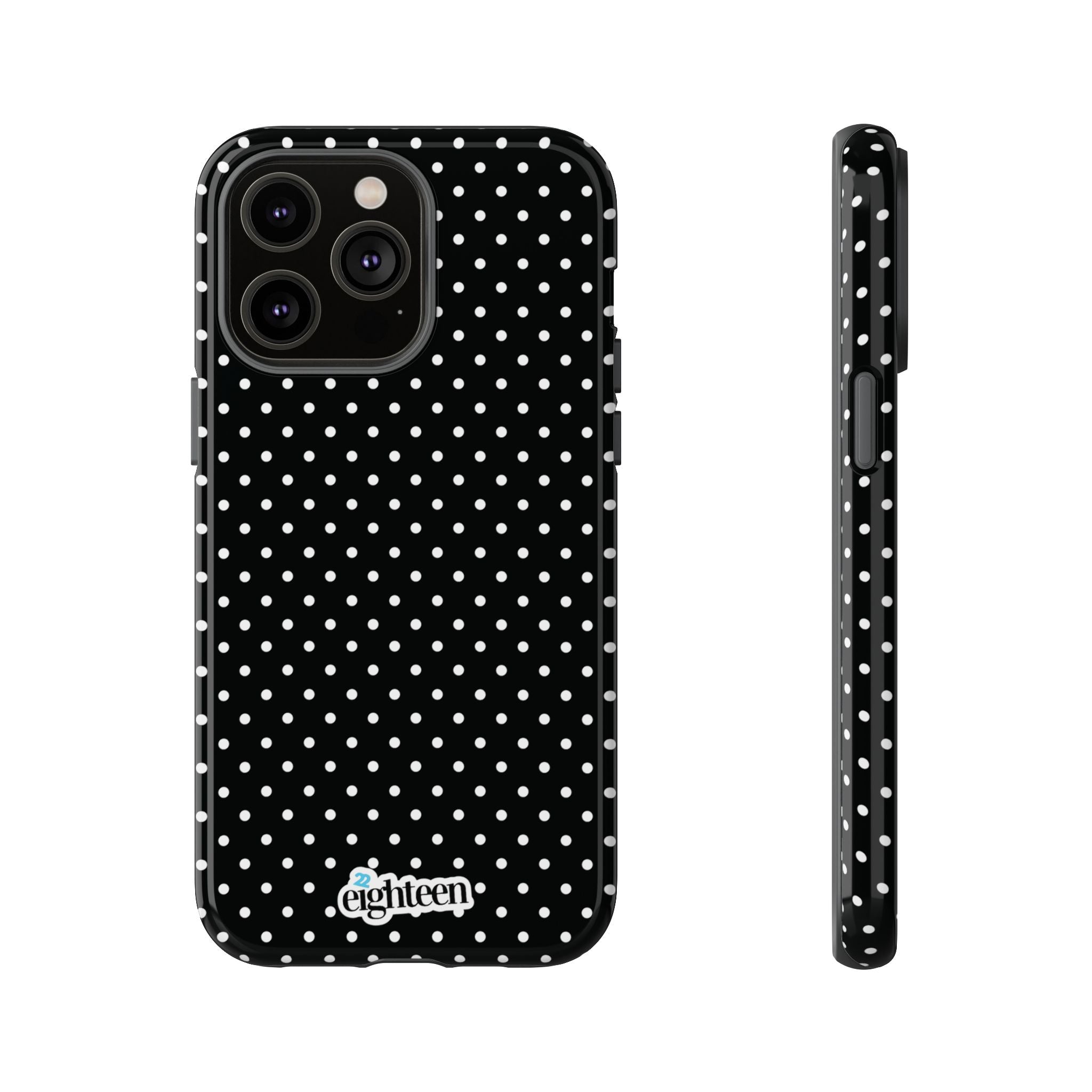 Black Dotty Tough Phone Case