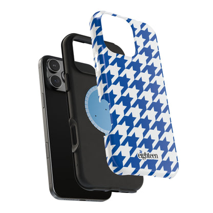Royal Blue & White Sorority Houndstooth MagSafe Tough Case
