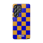 Royal Blue & Gold Check, Please! Phone Case