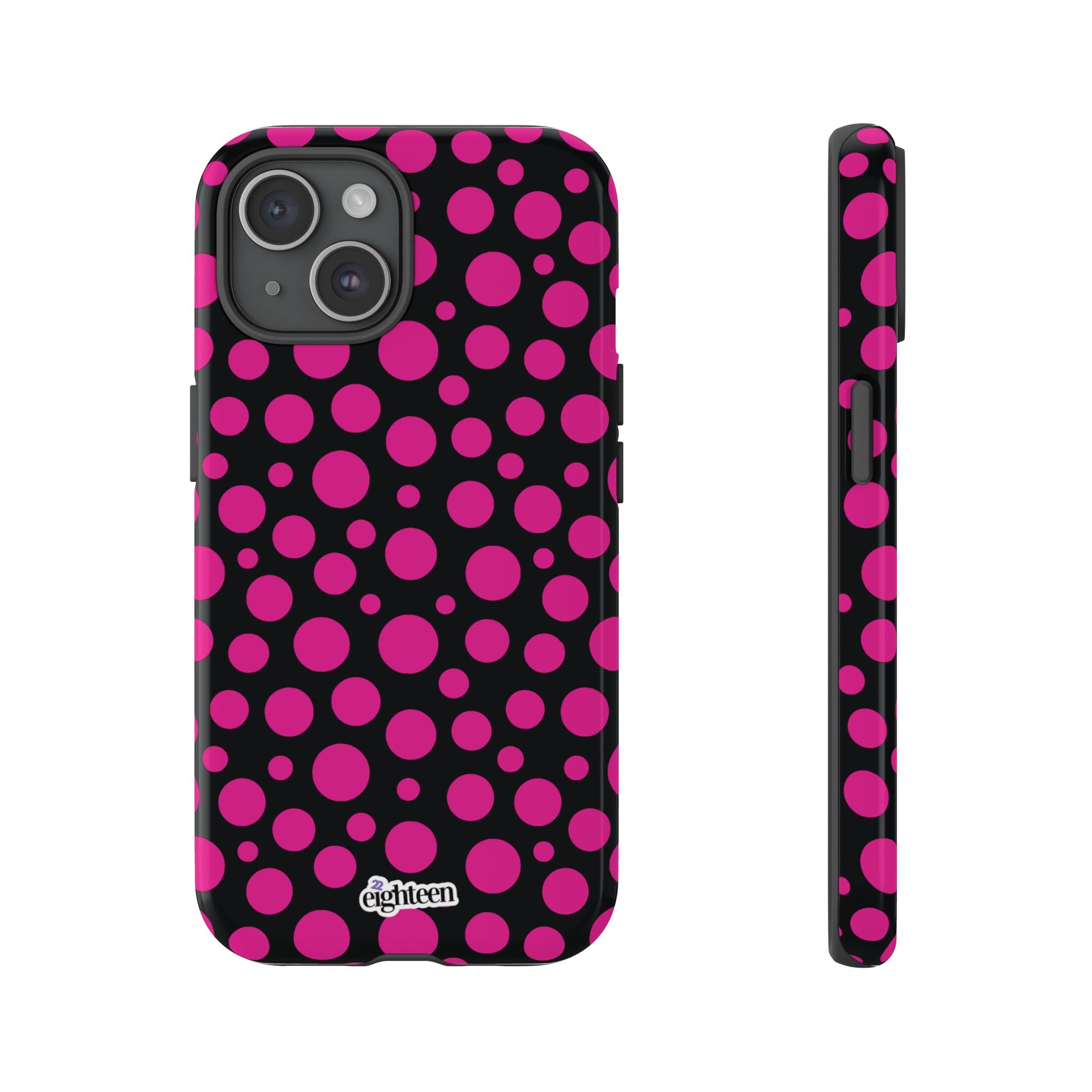 Black + Pink Poppy Tough Phone Case