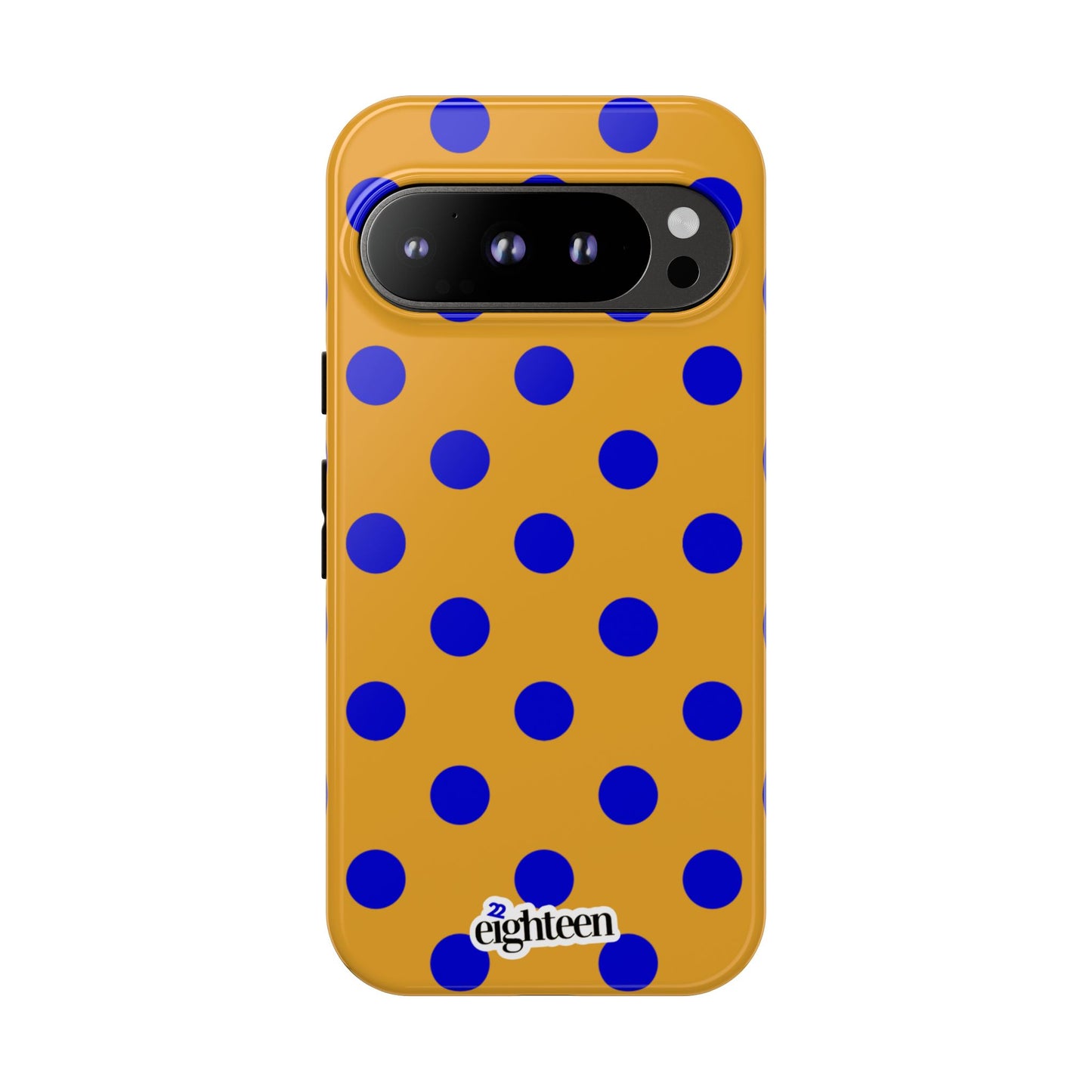 Royal Blue & Gold Polka Dot Tough Phone Case