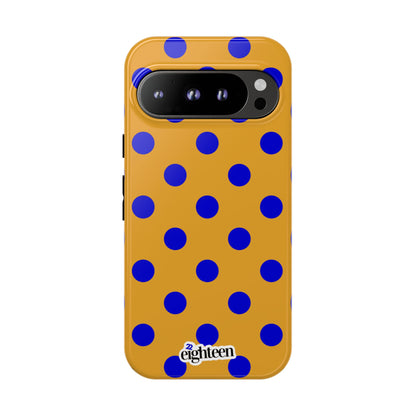Royal Blue & Gold Polka Dot Tough Phone Case