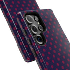 Night Blue & Burgundy Dot Theory Phone Case