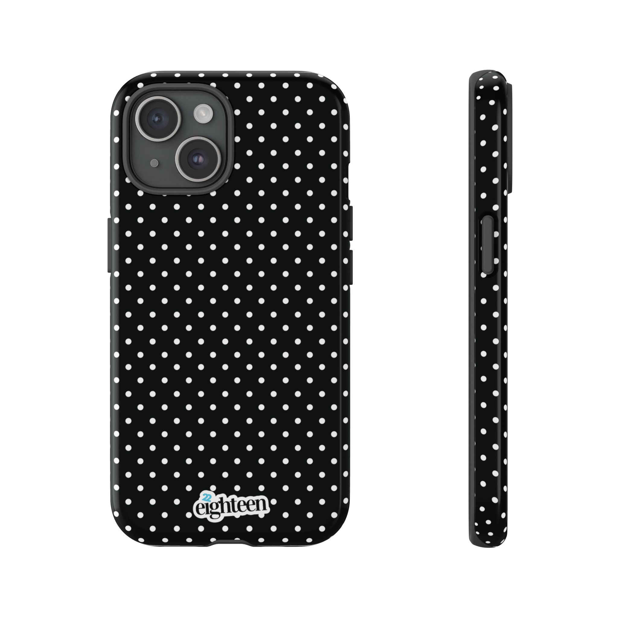 Black Dotty Tough Phone Case