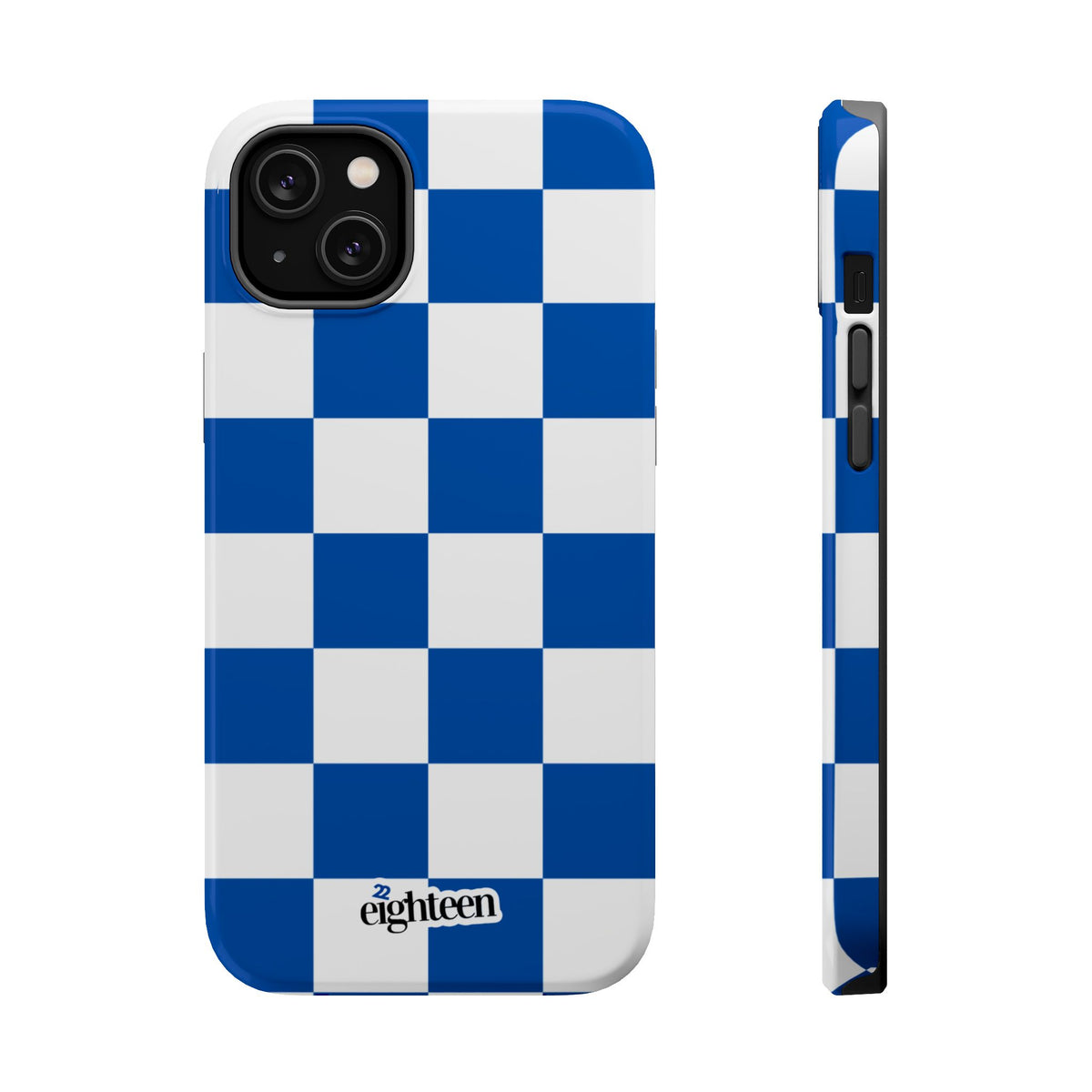 Royal Blue & White Check, Please! MagSafe Phone Case