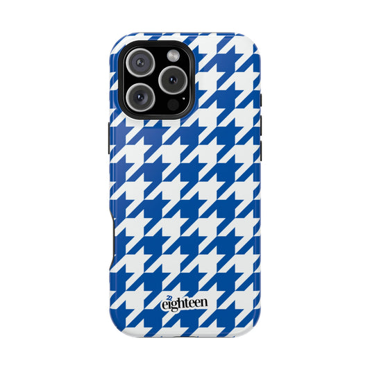 Royal Blue & White Sorority Houndstooth MagSafe Tough Case