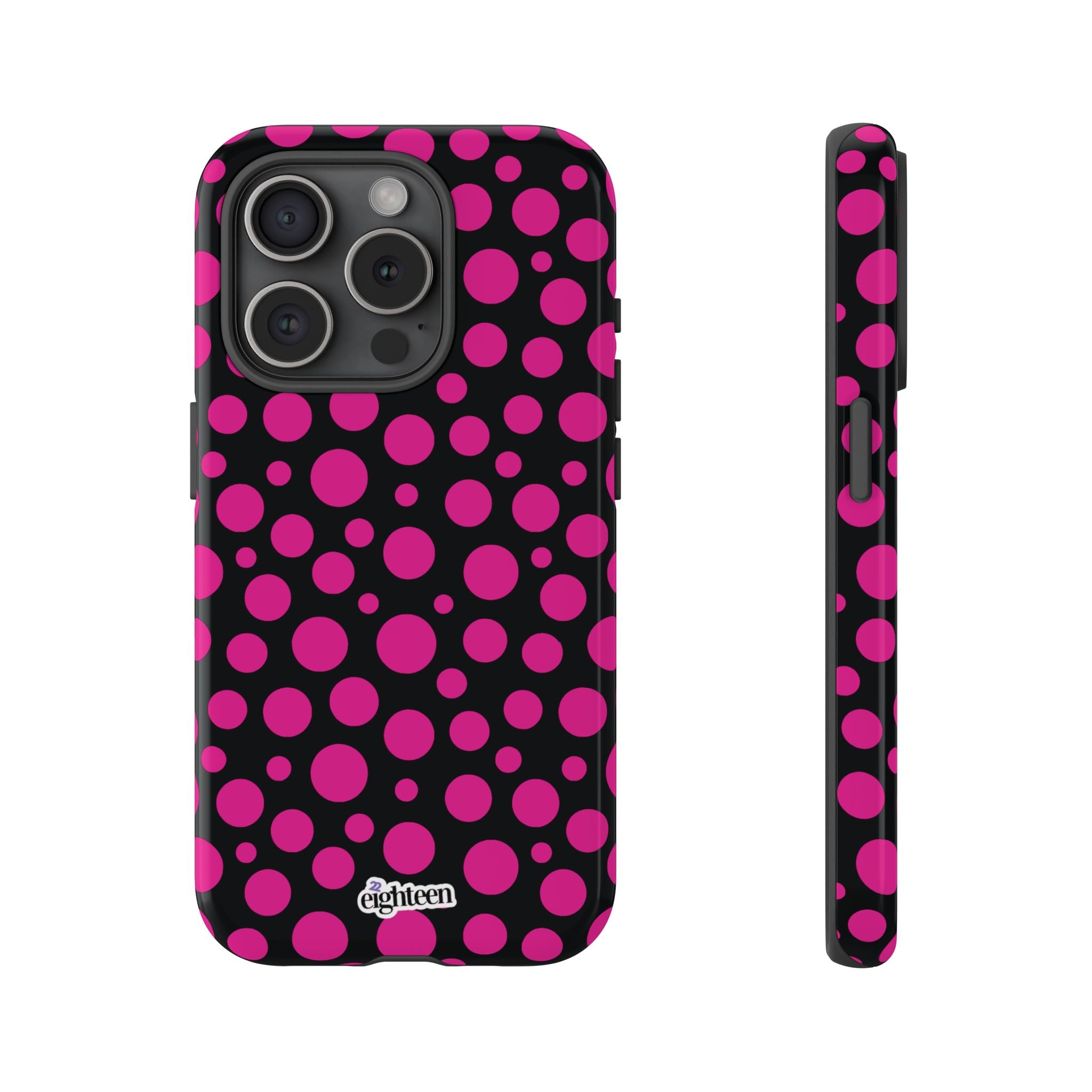 Black + Pink Poppy Tough Phone Case