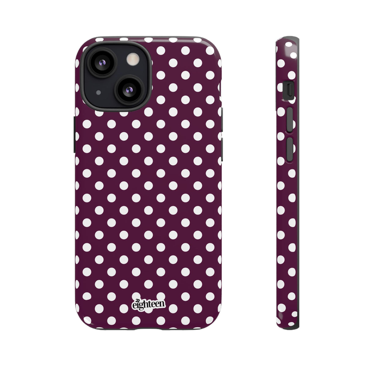 Maroon + White Dot Theory Phone Case