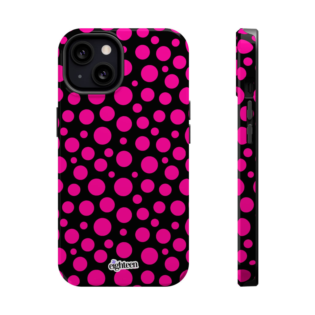 Black + Pink Poppy MagSafe Tough Case