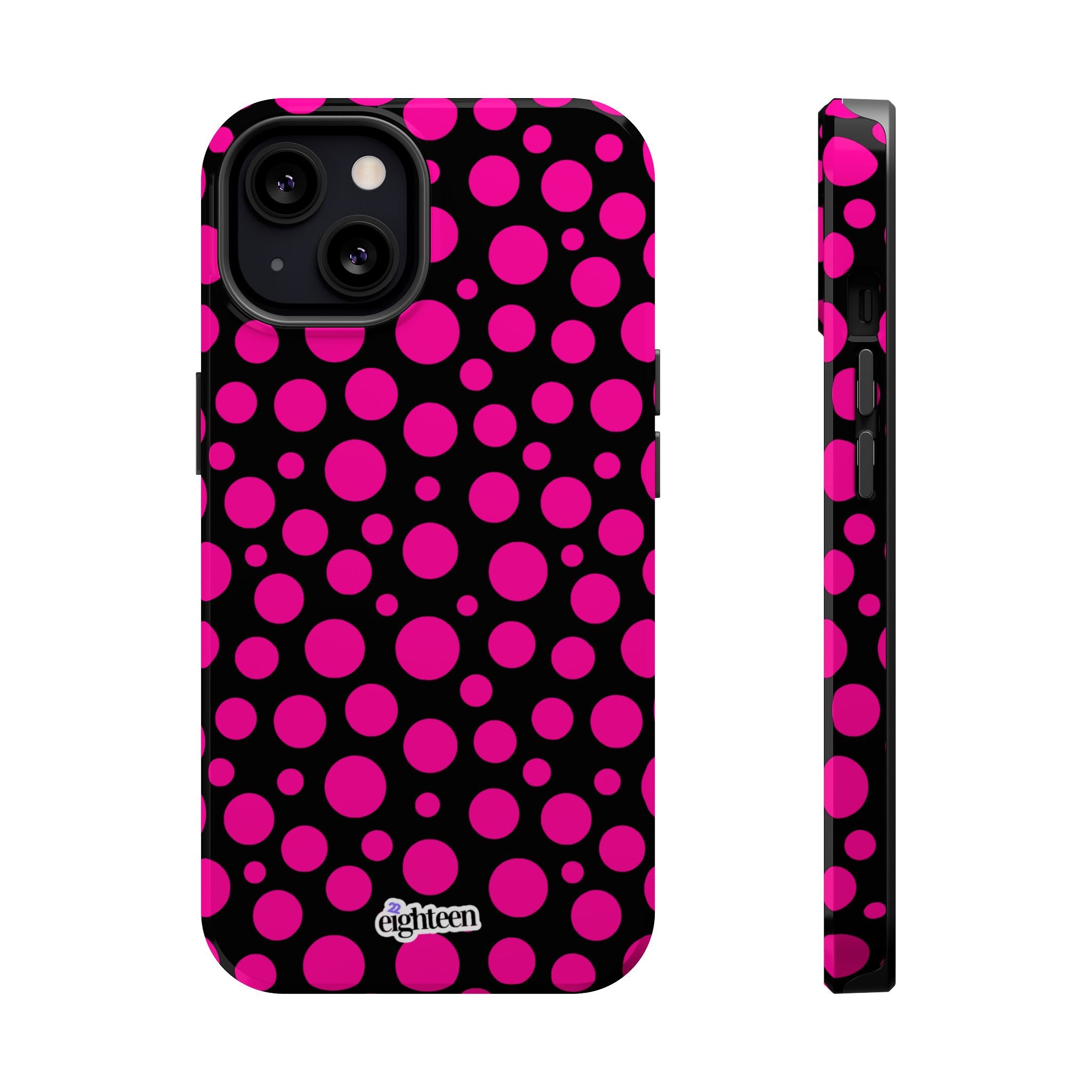 Black + Pink Poppy MagSafe Tough Case