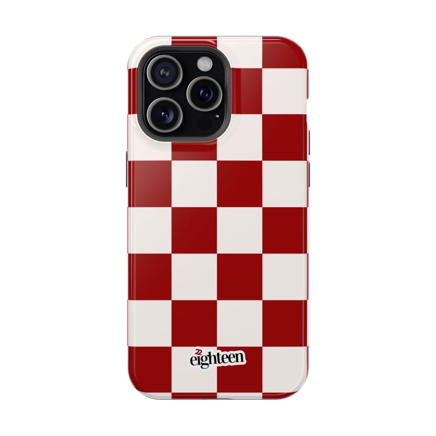 Crimson & Cream Sorority Checkered MagSafe Tough Case