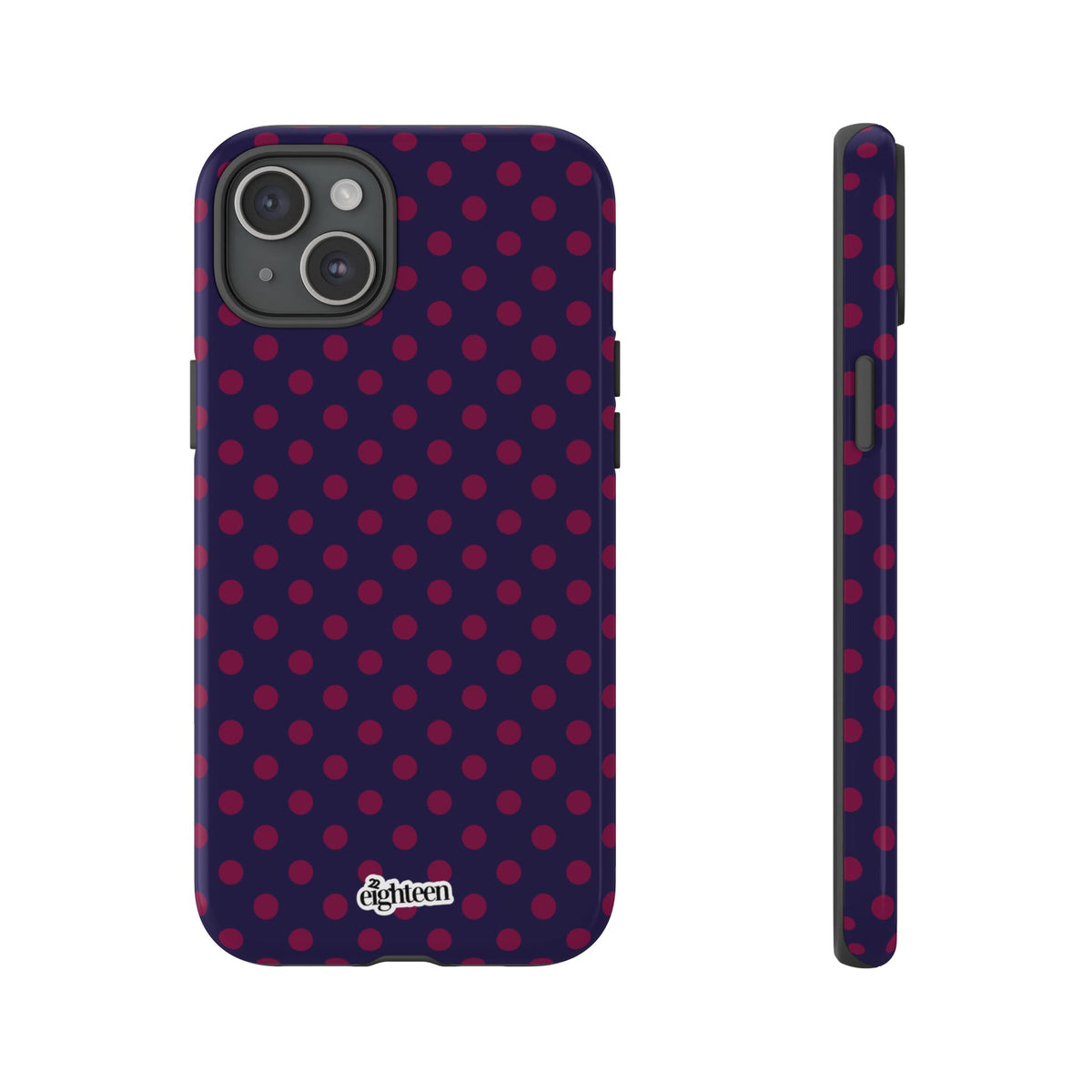 Night Blue & Burgundy Dot Theory Phone Case