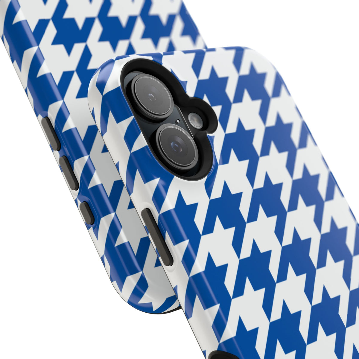 Royal Blue & White Staccato MagSafe Phone Case