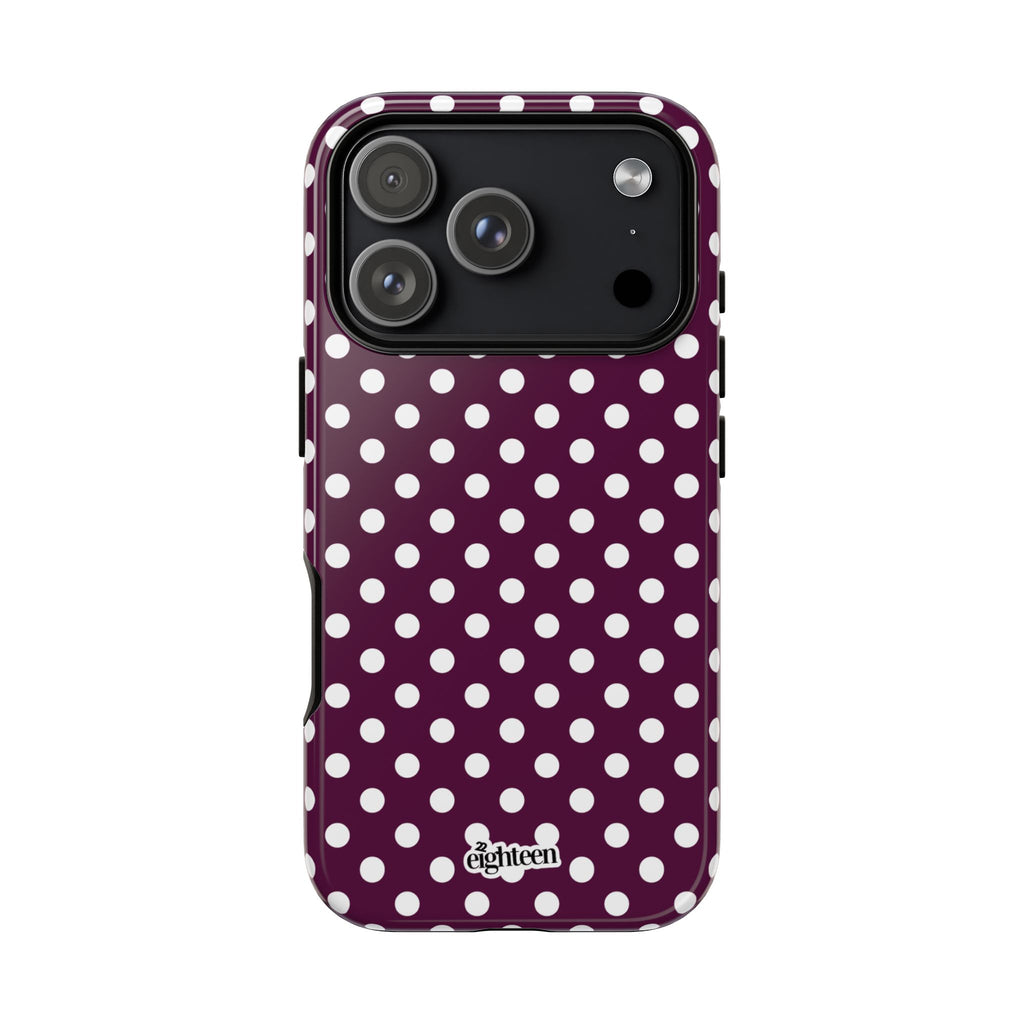 Maroon & White Dot Theory Phone Case