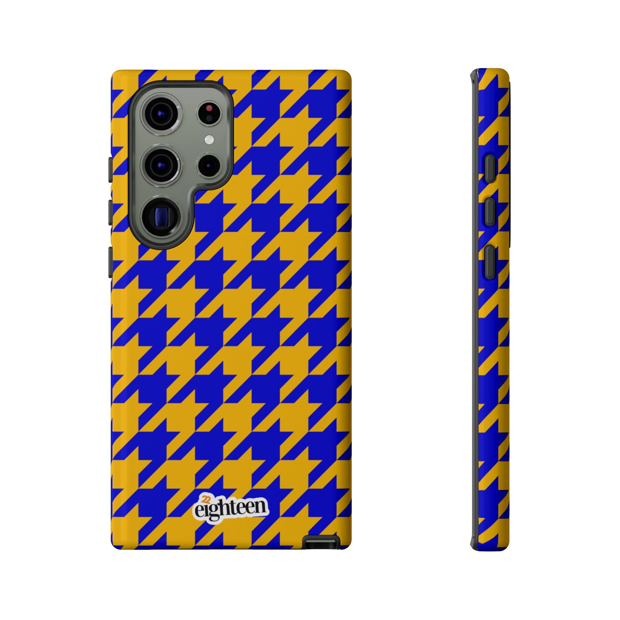 Royal Blue & Gold Staccato Tough Phone Case