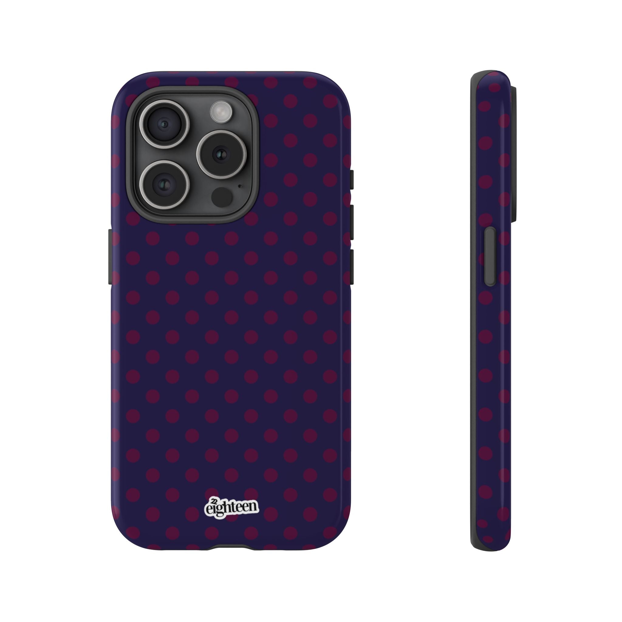 Night Blue & Burgundy Dot Theory Phone Case