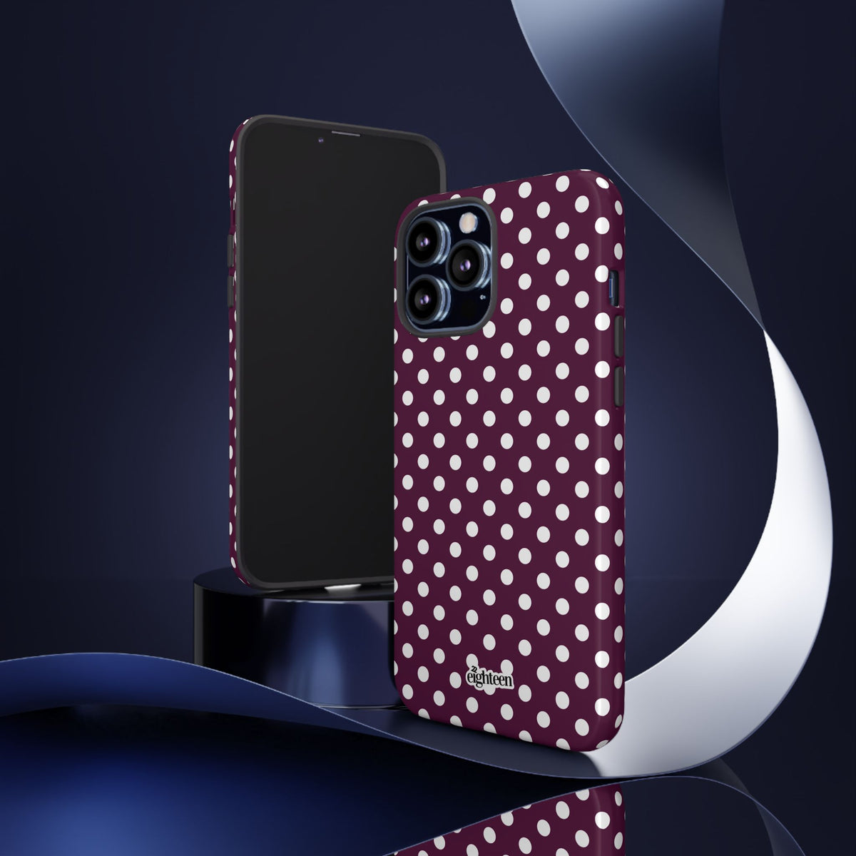 Maroon + White Dot Theory Phone Case