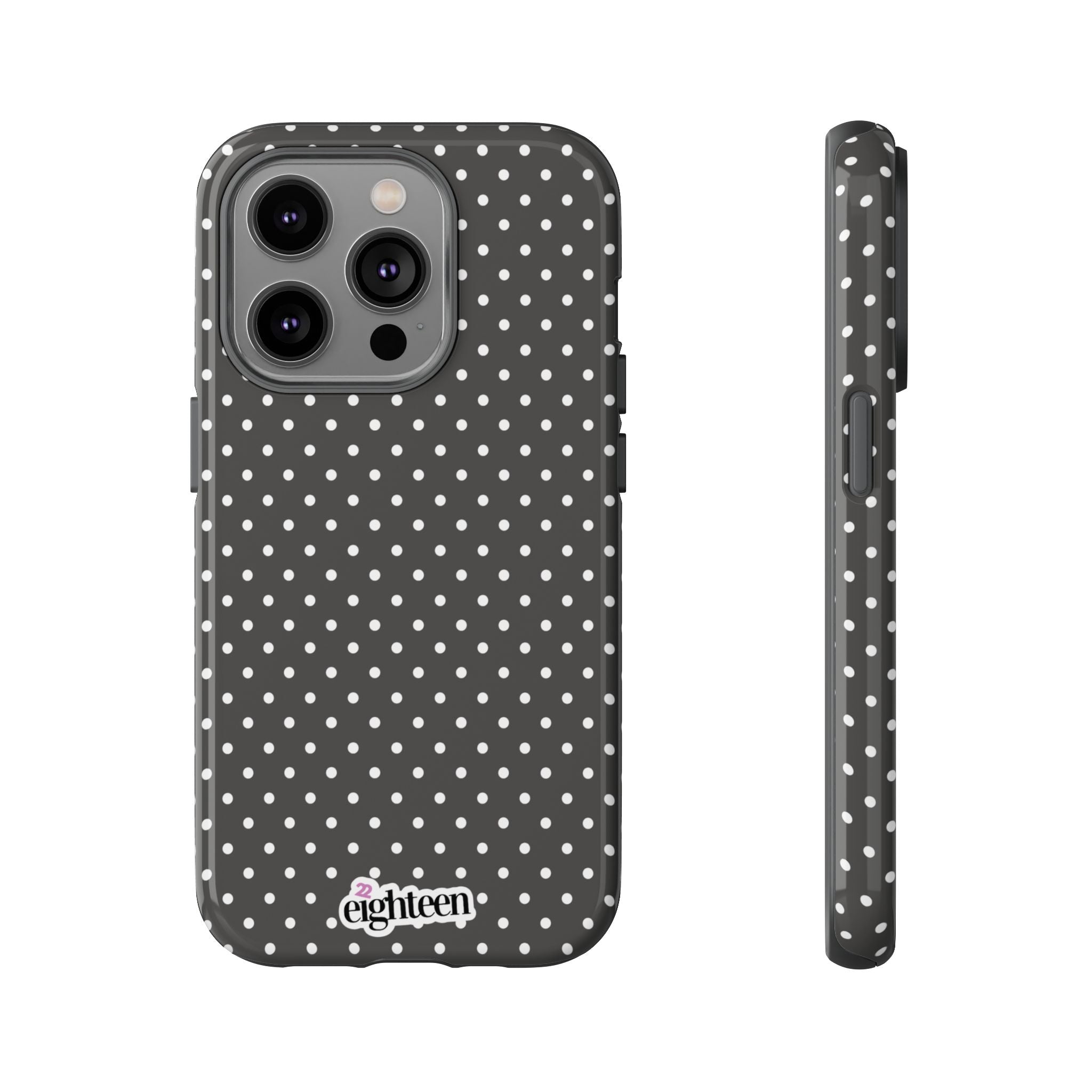 Charcoal Dotty Tough Phone Case